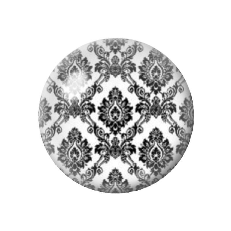 Cabochon en Verre Illustré Noir et Blanc 12 à 25mm