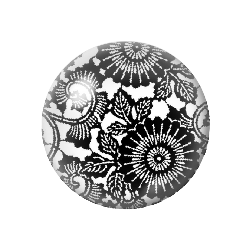 Cabochon en Verre Illustré Noir et Blanc 12 à 25mm