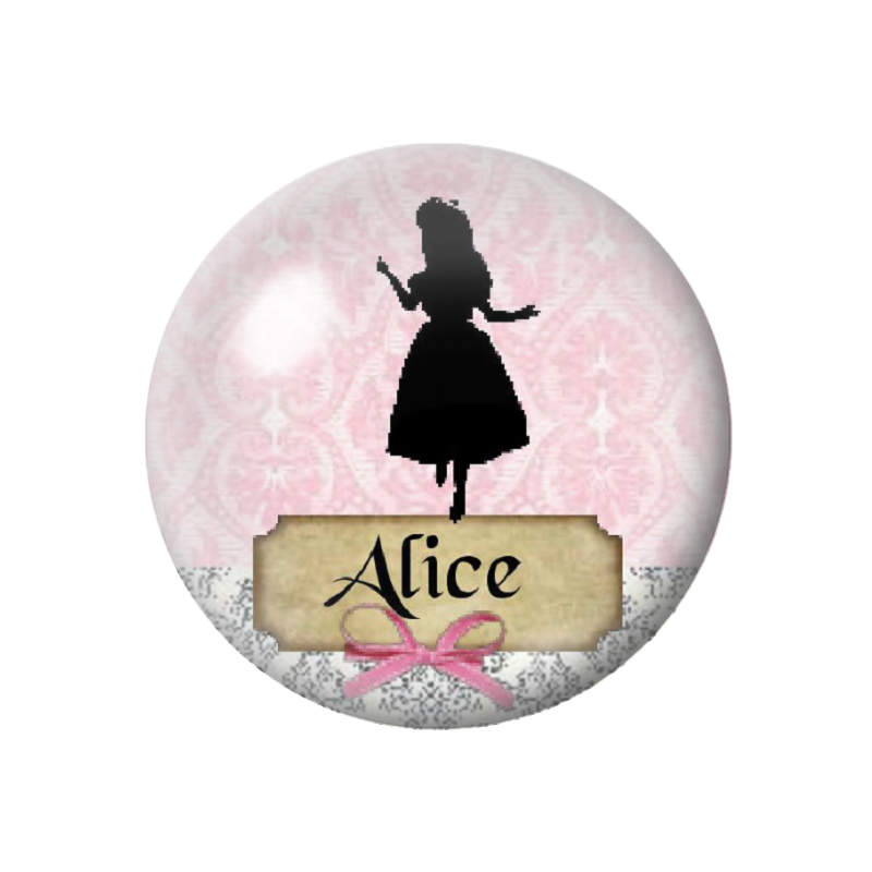 Cabochon en Verre Illustré Alice au Pays des Merveilles 12 à 25mm