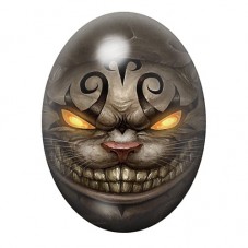 Cabochon en Verre Illustré Visage Gothique du Chat du Cheshire 13x18, 18x25 ou 30x40mm pour la création de bijoux fantaisie - DI