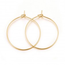 10 Supports soit 5 Paires de Boucle d'Oreille Créole en Acier Inoxydable Argenté ou Doré 40mm