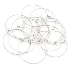 10 Supports soit 5 Paires de Boucle d'Oreille Créole en Acier Inoxydable Argenté ou Doré 40mm