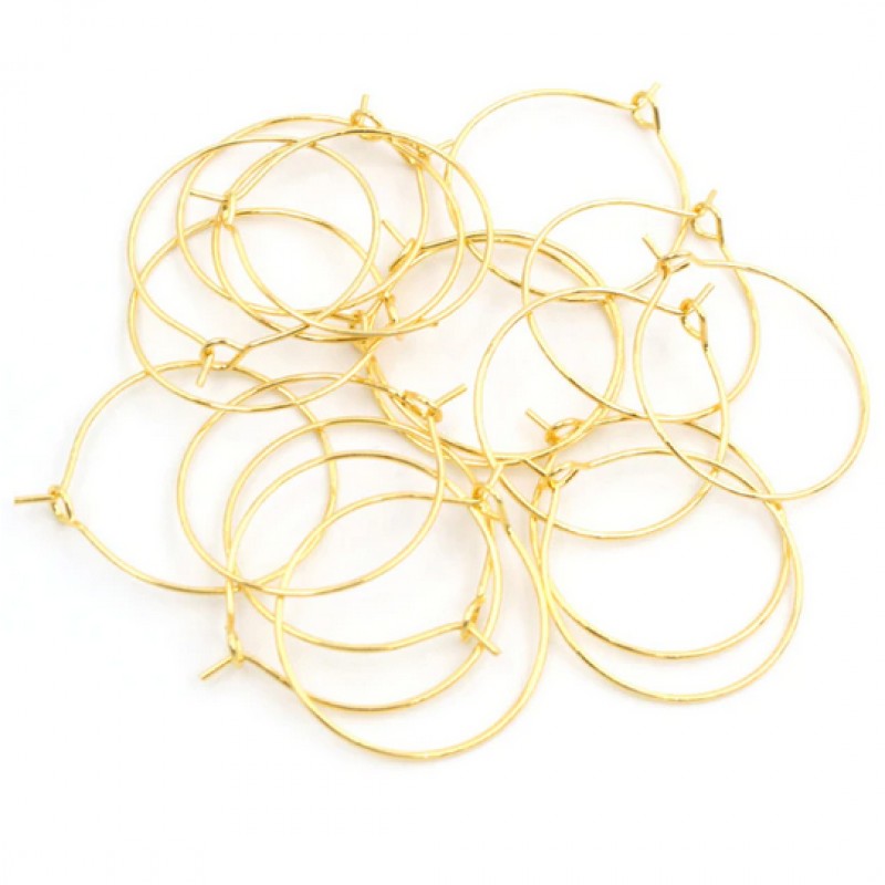 10 Supports soit 5 Paires de Boucle d'Oreille Créole en Acier Inoxydable Argenté ou Doré 40mm