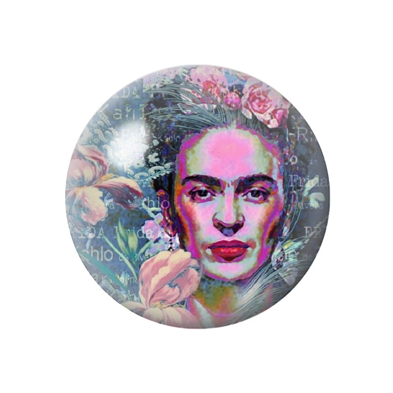 Cabochon en Verre Illustré Frida Kahlo 12 à 25mm