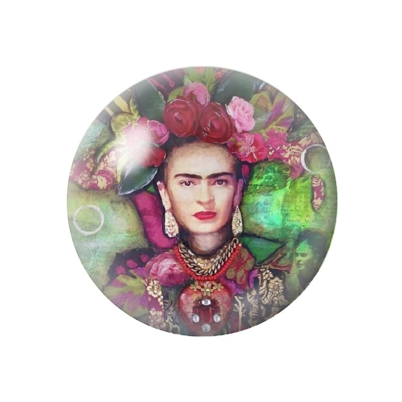 Cabochon en Verre Illustré Frida Kahlo 12 à 25mm