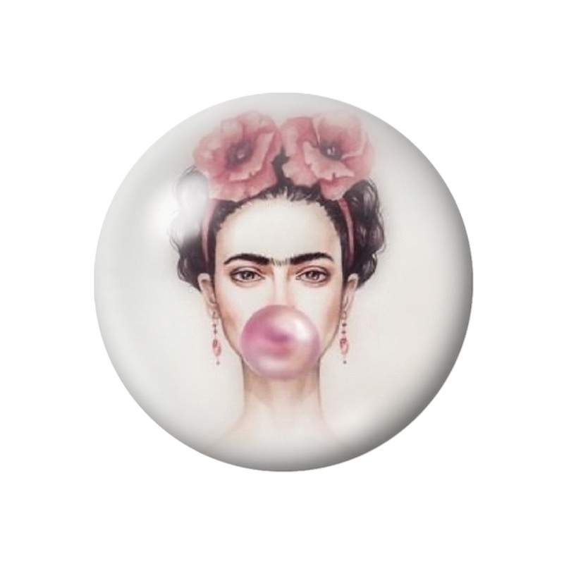 Cabochon en Verre Illustré Frida Kahlo 12 à 25mm
