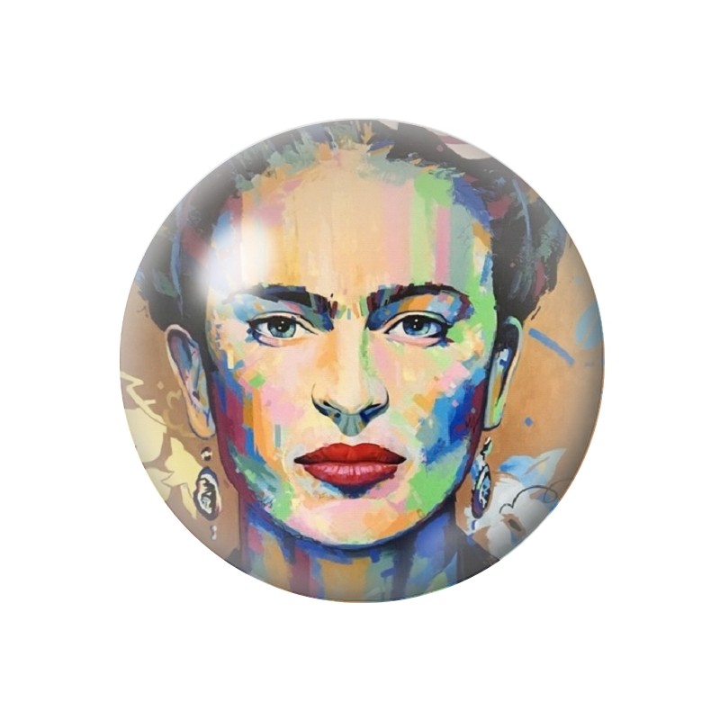 Cabochon en Verre Illustré Frida Kahlo 12 à 25mm