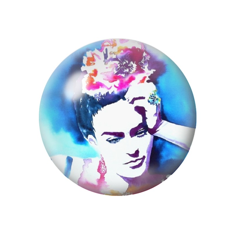 Cabochon en Verre Illustré Frida Kahlo 12 à 25mm