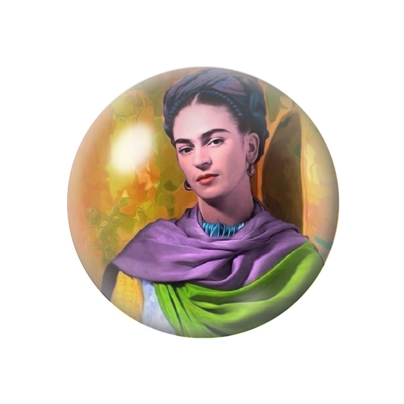 Cabochon en Verre Illustré Frida Kahlo 12 à 25mm