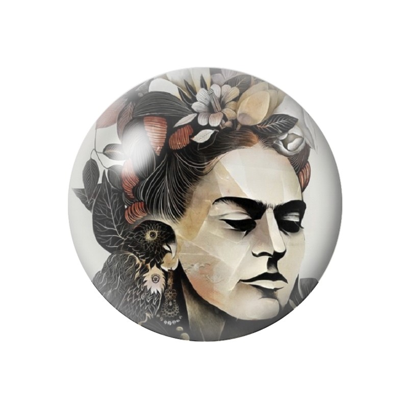 Cabochon en Verre Illustré Frida Kahlo 12 à 25mm