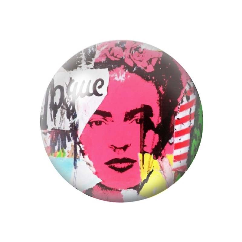 Cabochon en Verre Illustré Frida Kahlo 12 à 25mm