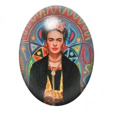 Cabochon en Verre Illustré Frida Kahlo au Médaillon Mexicain 13x18, 18x25 ou 30x40mm pour la création de bijoux fantaisie - DIY