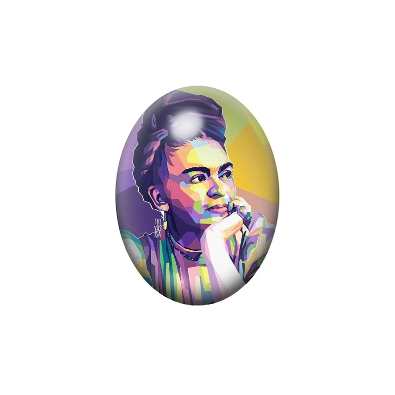 Cabochon en Verre Illustré Frida Kahlo 13x18, 18x25 ou 30x40mm