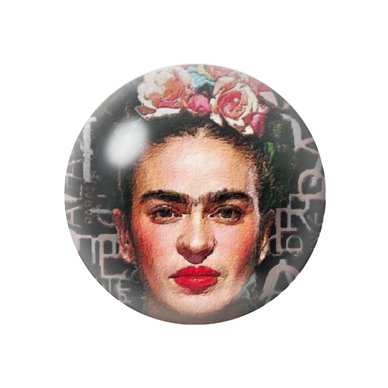 Cabochon en Verre Illustré Frida Kahlo 12 à 25mm