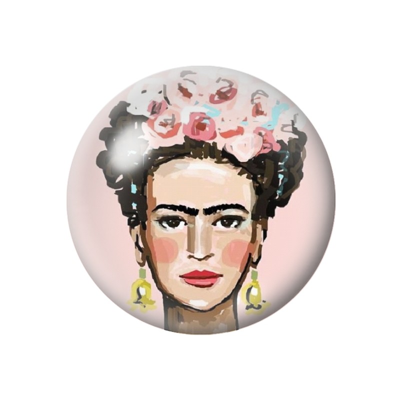 Cabochon en Verre Illustré Frida Kahlo 12 à 25mm