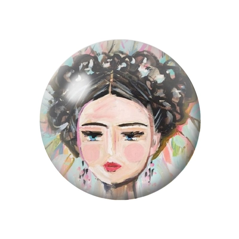 Cabochon en Verre Illustré Frida Kahlo 12 à 25mm