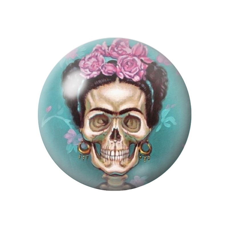 Cabochon en Verre Illustré Frida Kahlo Gothique 12 à 25mm