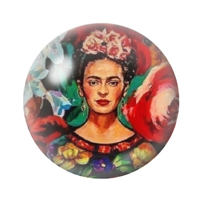 Cabochon en Verre Illustré Frida Kahlo 12 à 25mm