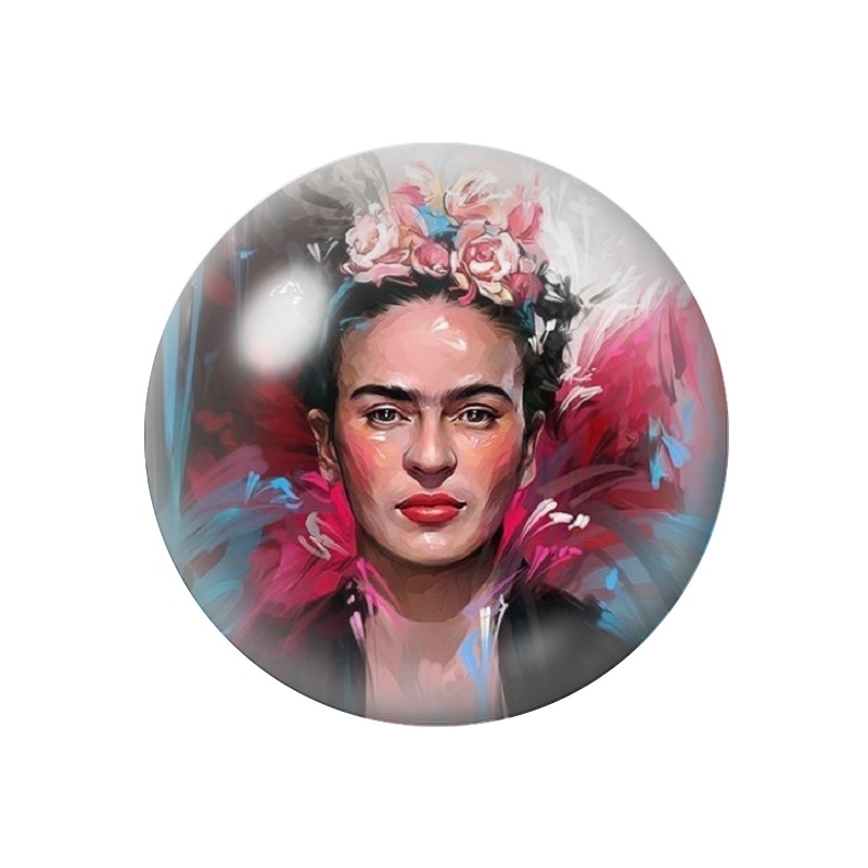 Cabochon en Verre Illustré Frida Kahlo 12 à 25mm