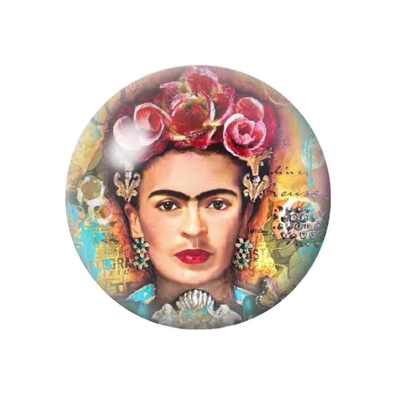 Cabochon en Verre Illustré Frida Kahlo 12 à 25mm