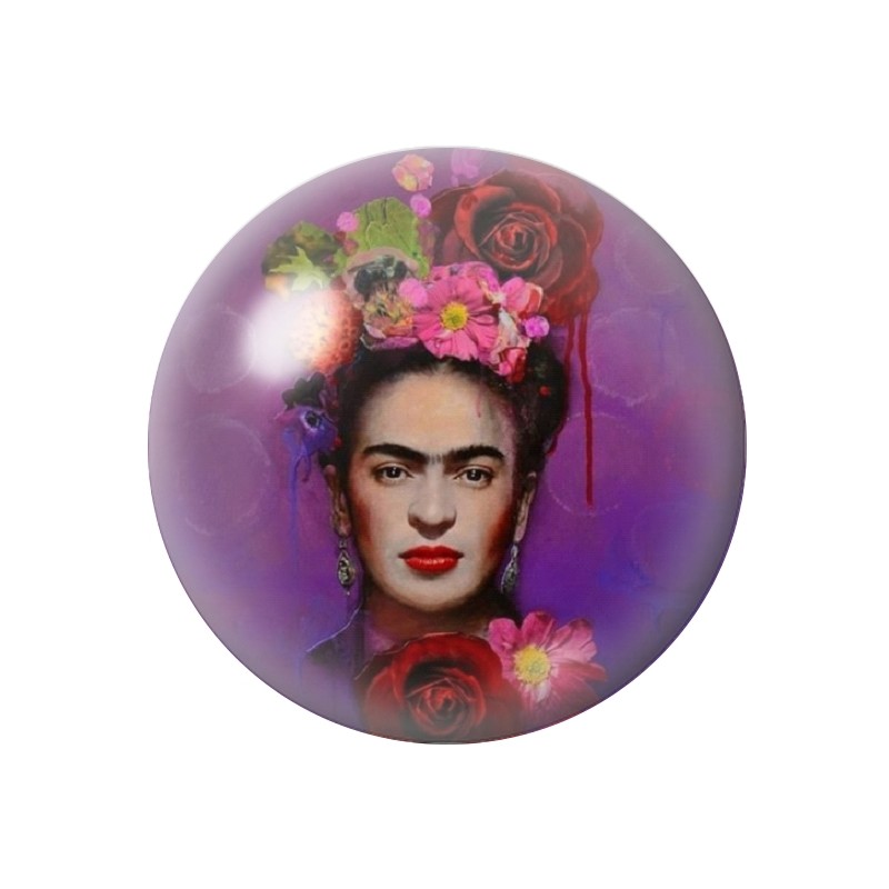 Cabochon en Verre Illustré Frida Kahlo 12 à 25mm