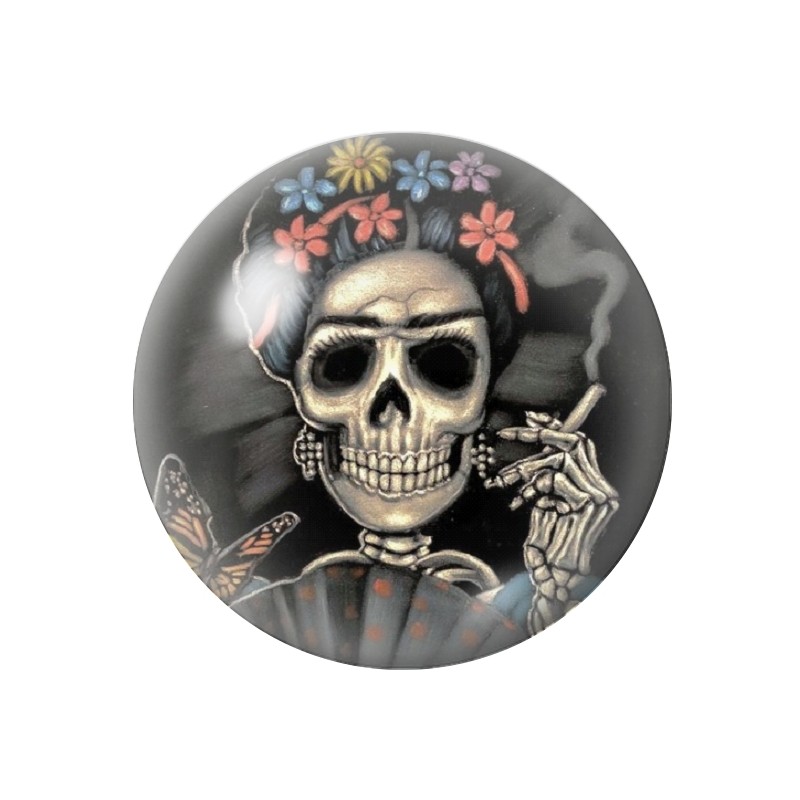 Cabochon en Verre Illustré Frida Kahlo Gothique 12 à 25mm