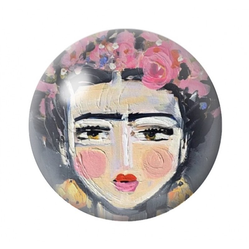 Cabochon en Verre Illustré Frida Kahlo 12 à 25mm