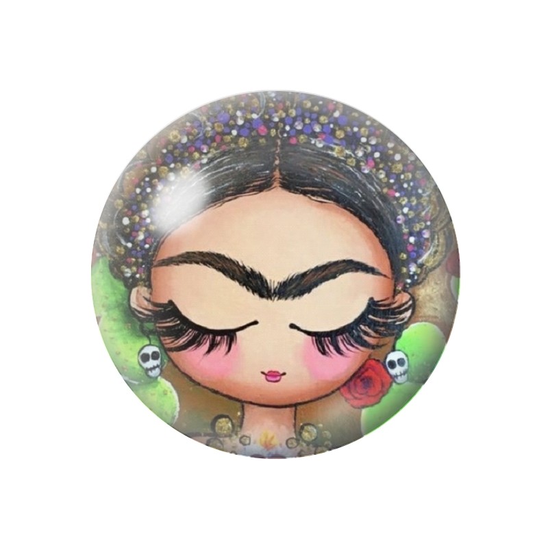 Cabochon en Verre Illustré Frida Kahlo 12 à 25mm