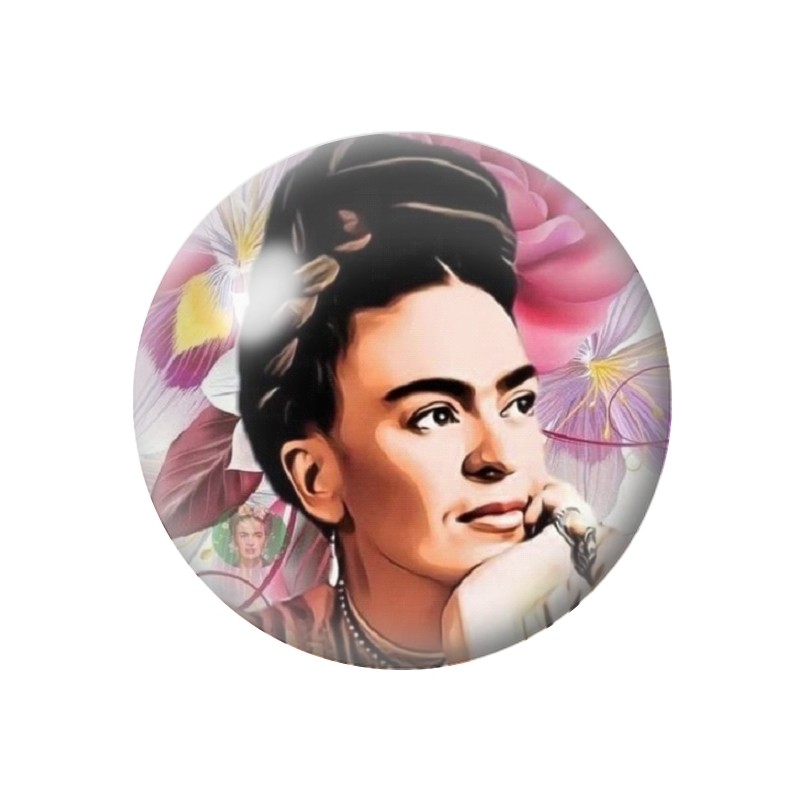 Cabochon en Verre Illustré Frida Kahlo 12 à 25mm