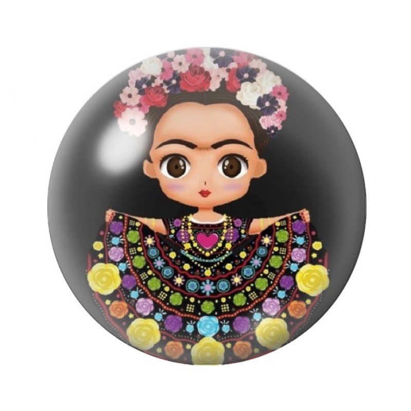 Cabochon en Verre Illustré Frida Kahlo 12 à 25mm