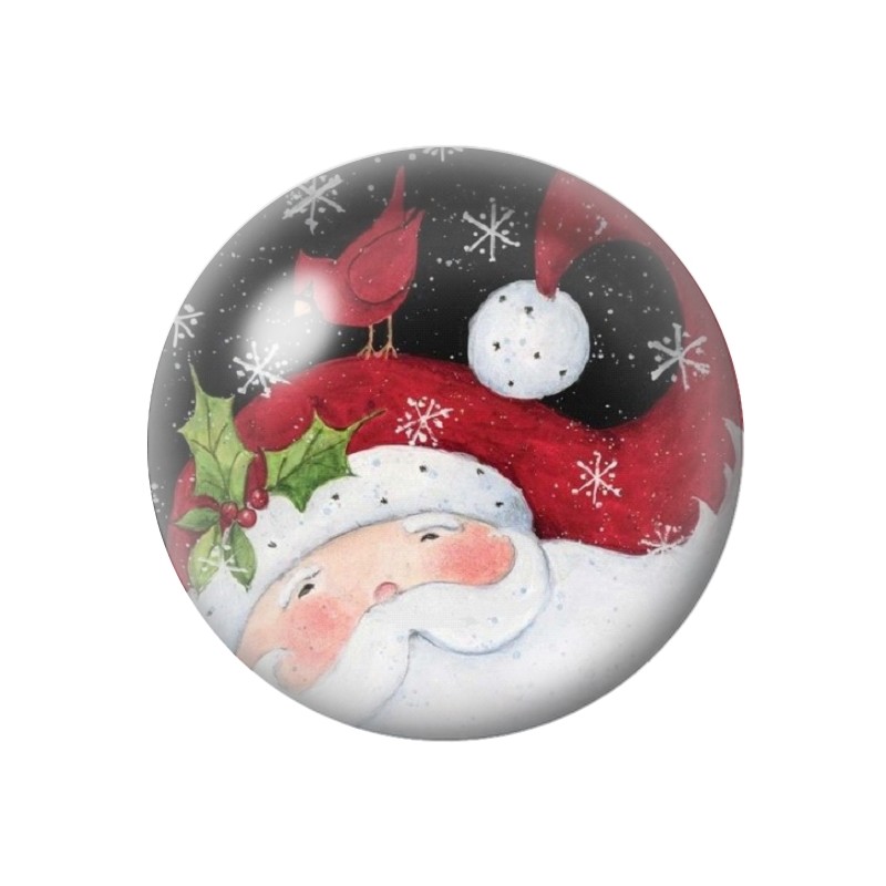 Cabochon en Verre Illustré Père-Noël 12 à 25mm