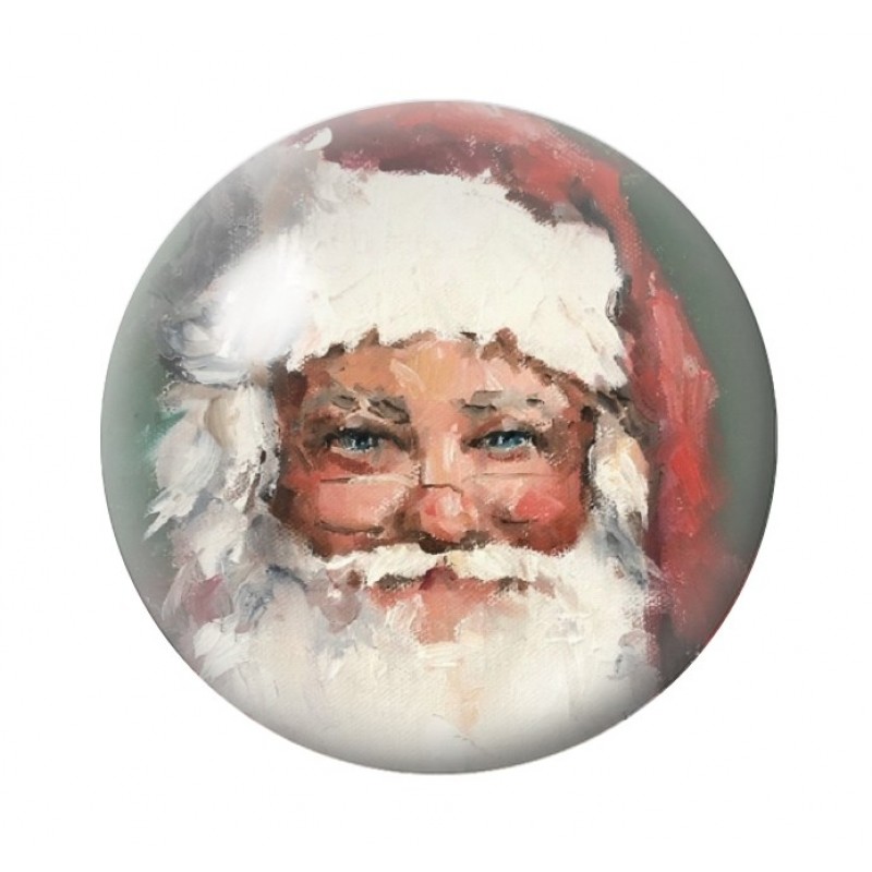Cabochon en Verre Illustré Père-Noël 12 à 25mm