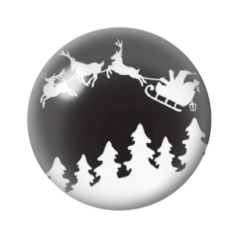 Cabochon en Verre Illustré Père-Noël Traîneau 12 à 25mm