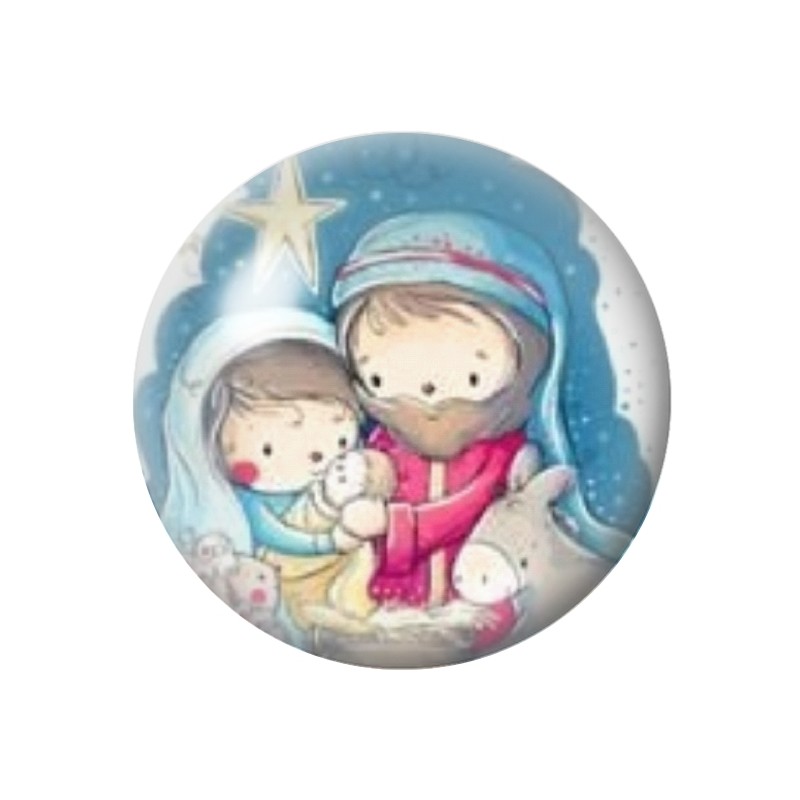 Cabochon en Verre Illustré Petit Jésus Noël 12 à 25mm