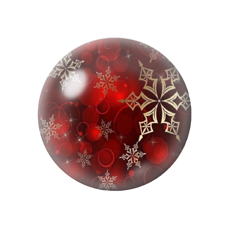 Cabochon en Verre Illustré Flocon de Neige Noël 12 à 25mm