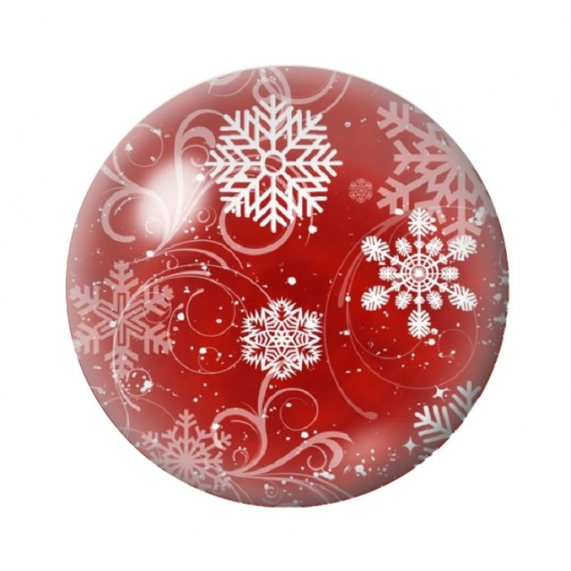 Cabochon en Verre Illustré Flocons de Neige Noël 12 à 25mm