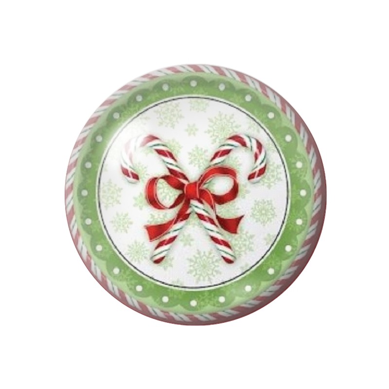 Cabochon en Verre Illustré Sucres d'Orge Noël 12 à 25mm