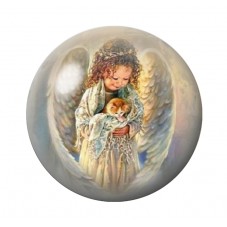 Cabochon en Verre Illustré Ange Noël 12 à 25mm pour la Création de Bijoux Fantaisie - DIY