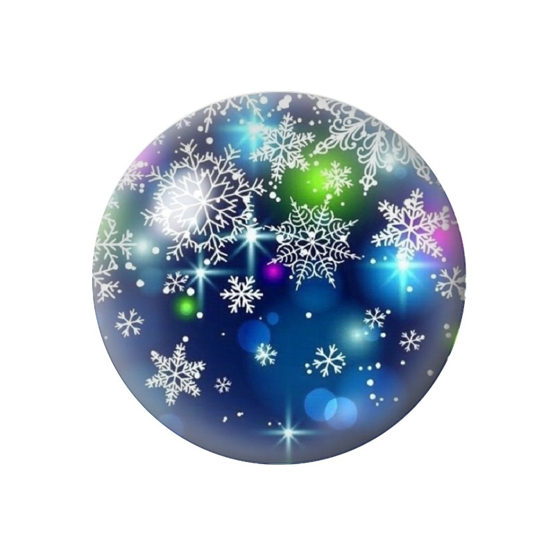 Cabochon en Verre Illustré Flocons de Neige Noël 12 à 25mm
