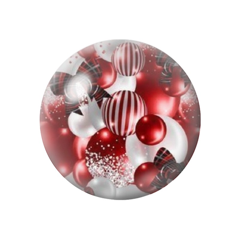 Cabochon en Verre Illustré Boules de Noël 12 à 25mm