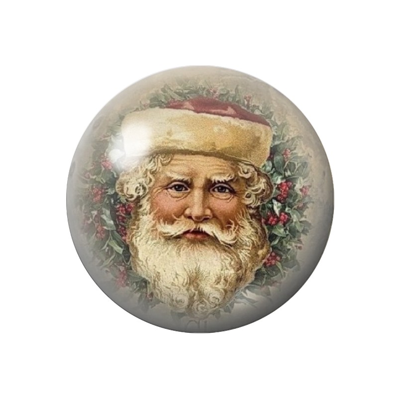 Cabochon en Verre Illustré Père-Noël 12 à 25mm