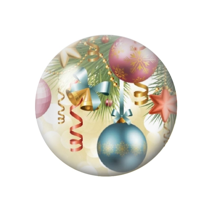Cabochon en Verre Illustré Boules de Noël 12 à 25mm