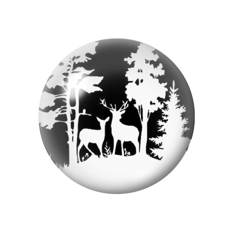 Cabochon en Verre Illustré Rennes Noël 12 à 25mm