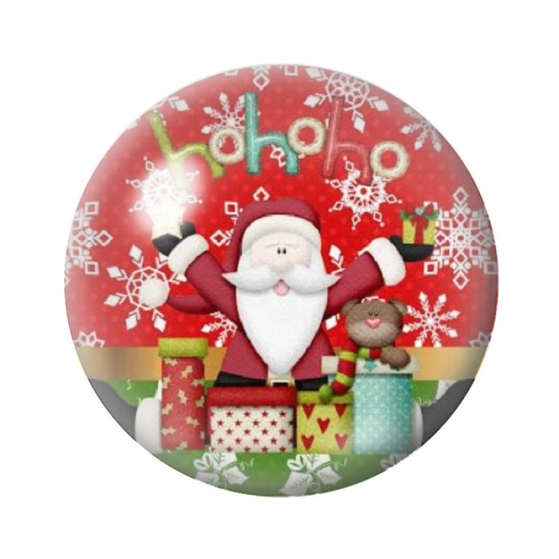 Cabochon en Verre Illustré Père-Noël 12 à 25mm