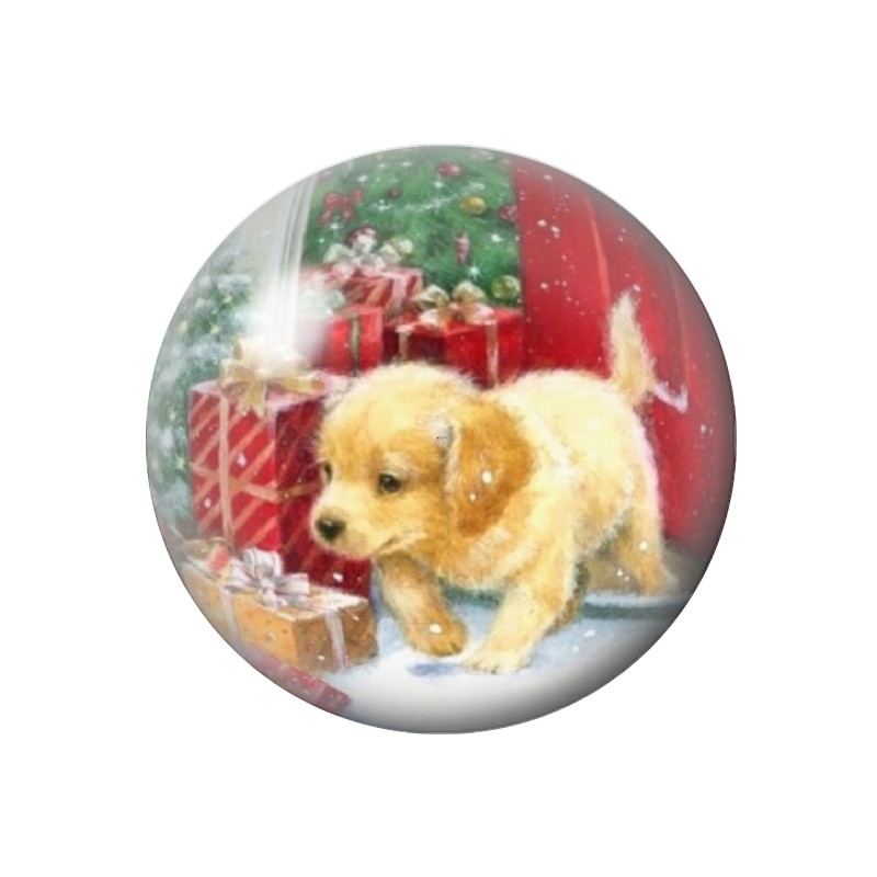 Cabochon en Verre Illustré Chien Cadeaux Noël 12 à 25mm