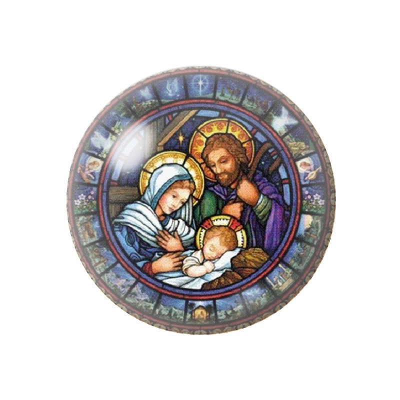 Cabochon en Verre Illustré Petit Jésus Noël 12 à 25mm