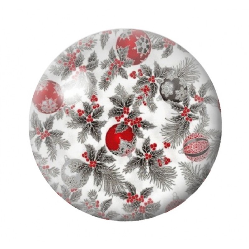Cabochon en Verre Illustré Boule de Noël 12 à 25mm
