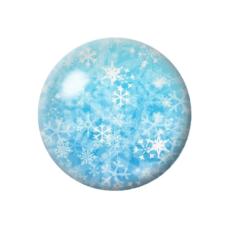 Cabochon en Verre Illustré Flocons de Neige Noël 12 à 25mm