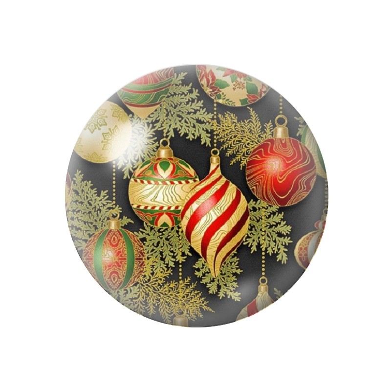 Cabochon en Verre Illustré Boules de Noël 12 à 25mm
