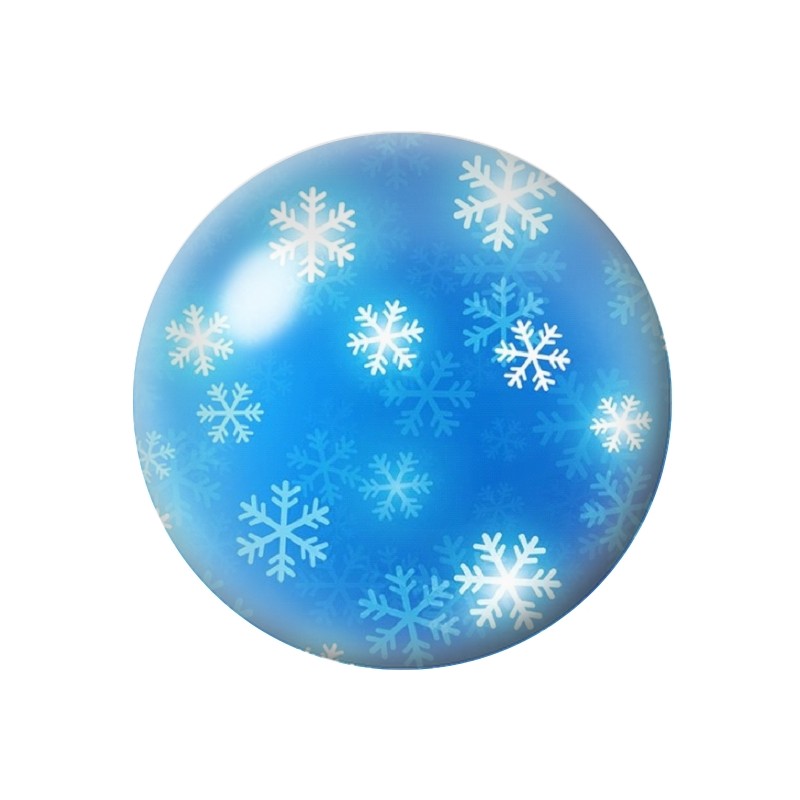 Cabochon en Verre Illustré Flocons de Neige Noël 12 à 25mm
